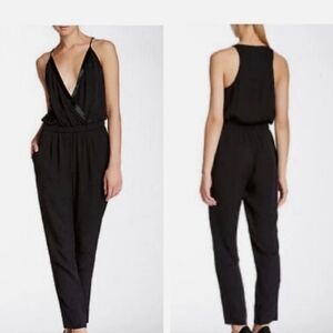 Diane Von Furstenberg Shany Black Silk Bead Embellished Jumpsuit Size 4